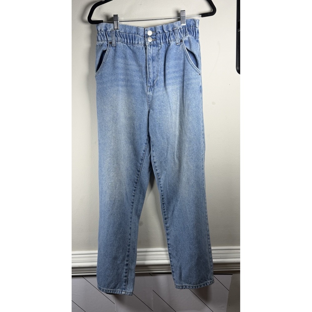 Forever 21 Denim Jogger Jeans SZ Med | 90s Y2K Elastic Cuff Baggy Fit Light Wash